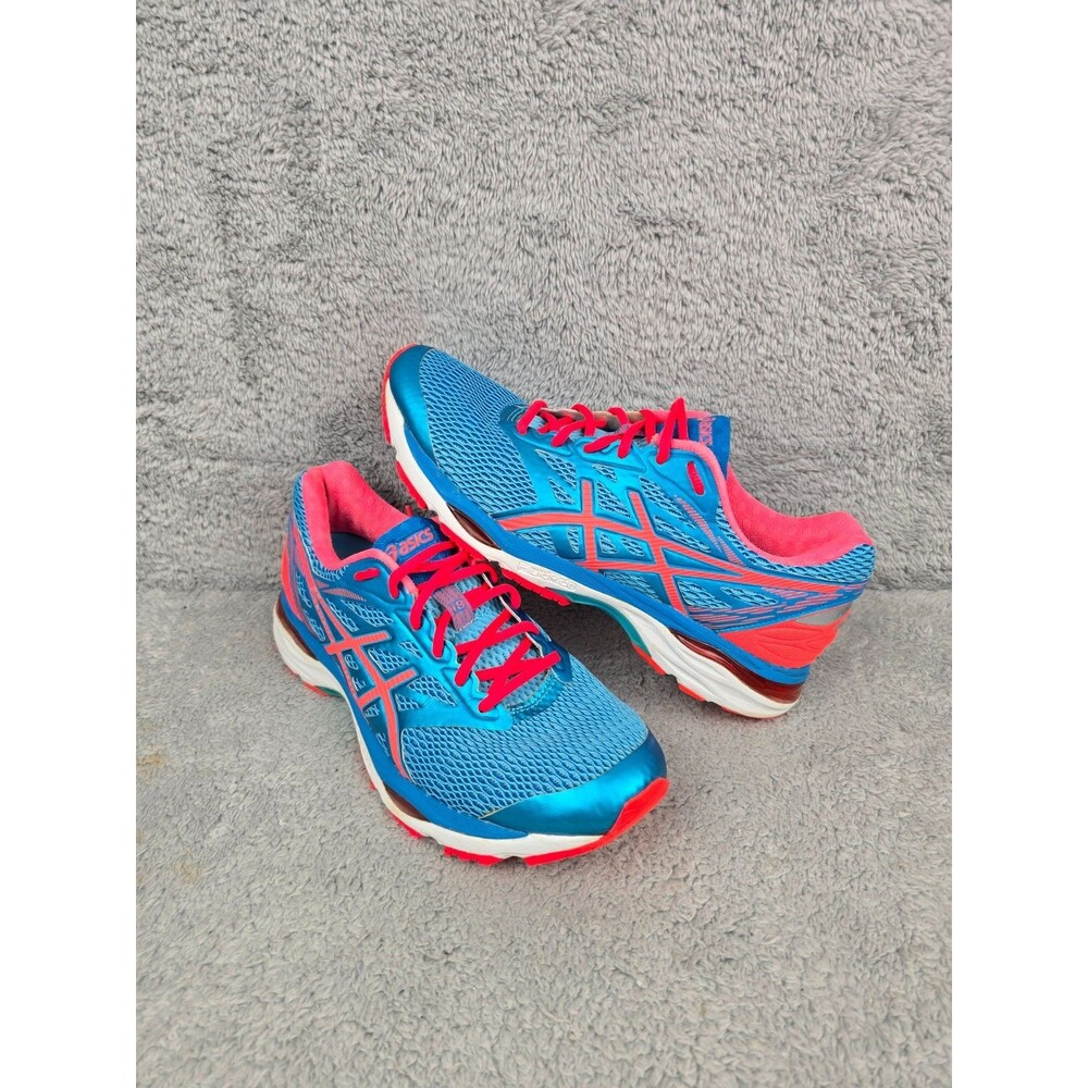 ASICS Shoes Womens Size 10 Gel Cumulus 18 Blue Orange Running Sneakers T6C8N